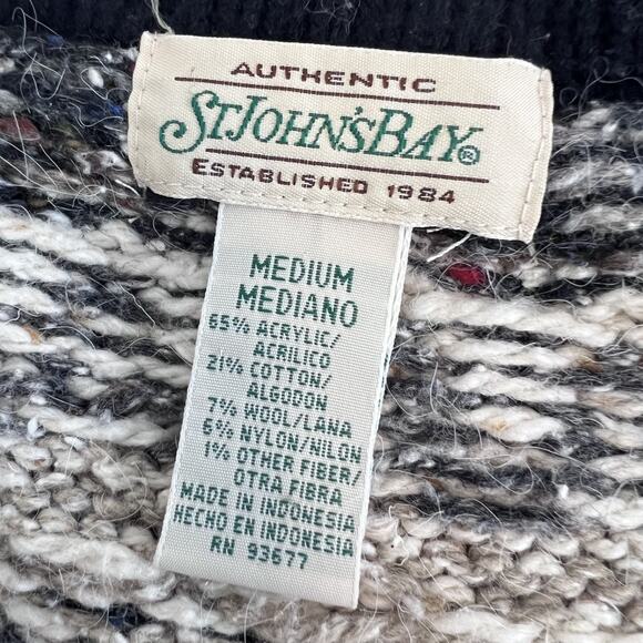 VTG Fair Isle Vest Womens Medium Chunky Knit Cozy Layering Cottagecore Preppy - Picture 3 of 8